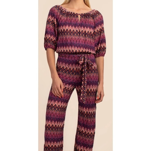 New Trina Turk Exploration Raschel-knit Jumpsuit Medium‎